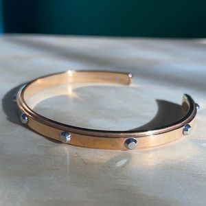 Michael Kors Rose Gold Silver-Studded Metal Bangle